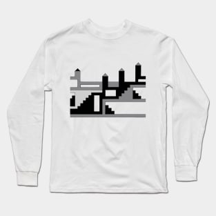 Simple Castle in Black and White Long Sleeve T-Shirt